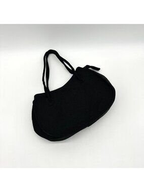 Vintage Purse 1950s Handbag Black Corde USA Top Handle Zipper Retro Mid Century